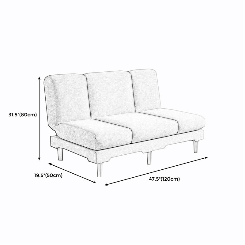 Armless Slpeeper Sofa Azure/Yellow/Grey Linen 31.5" High Sofa Clearhalo 'Furniture' 'furniture_sofas' 'kitchen' 'kitchen_sofas' 'Living Room Furniture' 'Sofa' 'sofas' 4820199