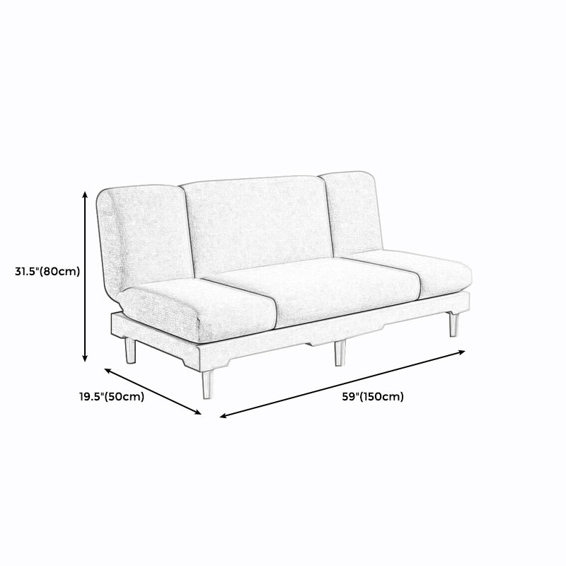 Armless Slpeeper Sofa Azure/Yellow/Grey Linen 31.5" High Sofa Clearhalo 'Furniture' 'furniture_sofas' 'kitchen' 'kitchen_sofas' 'Living Room Furniture' 'Sofa' 'sofas' 4820200