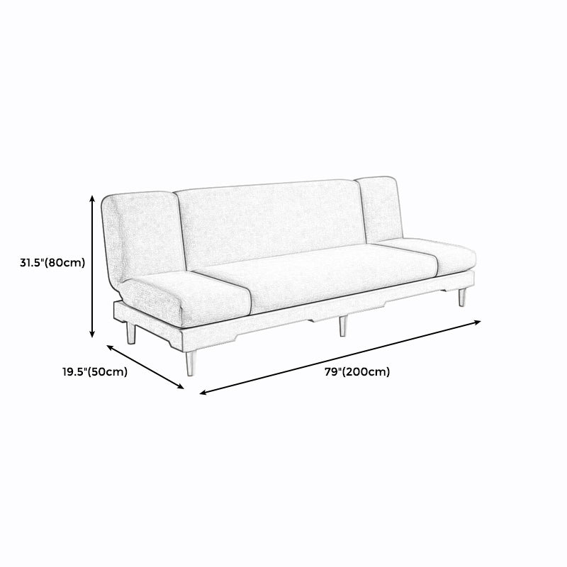 Armless Slpeeper Sofa Azure/Yellow/Grey Linen 31.5" High Sofa Clearhalo 'Furniture' 'furniture_sofas' 'kitchen' 'kitchen_sofas' 'Living Room Furniture' 'Sofa' 'sofas' 4820202