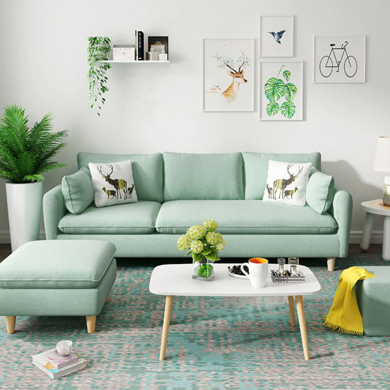 Fabric 3 Seater Settee Furniture Square Arm Standard Sofa with 3 Pillows Clearhalo 'furn' 'furn_sofas' 'Furniture' 'furniture_sofas' 'kitchen' 'kitchen_sofas' 'Living Room Furniture' 'Sofa' 'sofas' 4820205