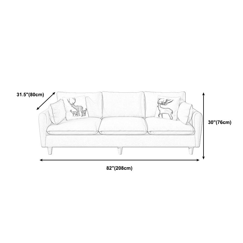 Fabric 3 Seater Settee Furniture Square Arm Standard Sofa with 3 Pillows Clearhalo 'furn' 'furn_sofas' 'Furniture' 'furniture_sofas' 'kitchen' 'kitchen_sofas' 'Living Room Furniture' 'Sofa' 'sofas' 4820218