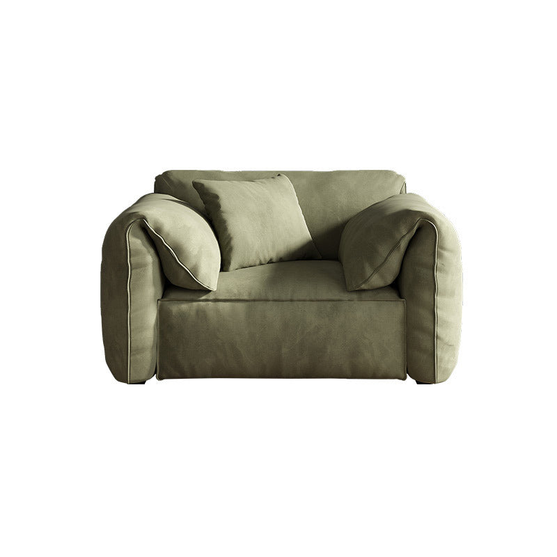 Stationary Fabric Living Room Pillow Top Arm Standard Green Settee 47"L x 37"W x 31.5"H Clearhalo 'furn' 'furn_sofas' 'Furniture' 'furniture_sofas' 'kitchen' 'kitchen_sofas' 'Living Room Furniture' 'Sofa' 'sofas' 4820221