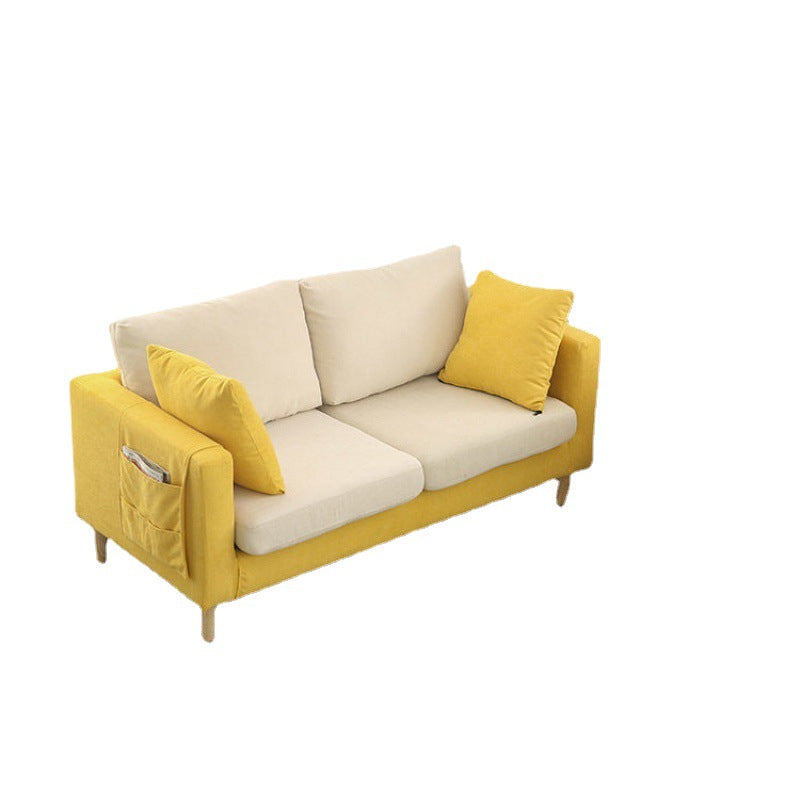 Polish Finish Sofa Square Arm Sofa Loose Back Loveseat For Apartment and Room Clearhalo 'furn' 'furn_sofas' 'Furniture' 'furniture_sofas' 'kitchen' 'kitchen_sofas' 'Living Room Furniture' 'Sofa' 'sofas' 4820240