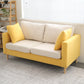 Polish Finish Sofa Square Arm Sofa Loose Back Loveseat For Apartment and Room Yellow White Clearhalo 'furn' 'furn_sofas' 'Furniture' 'furniture_sofas' 'kitchen' 'kitchen_sofas' 'Living Room Furniture' 'Sofa' 'sofas' 4820245