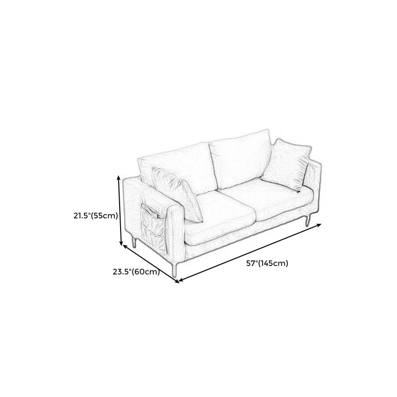 Polish Finish Sofa Square Arm Sofa Loose Back Loveseat For Apartment and Room Clearhalo 'furn' 'furn_sofas' 'Furniture' 'furniture_sofas' 'kitchen' 'kitchen_sofas' 'Living Room Furniture' 'Sofa' 'sofas' 4820249