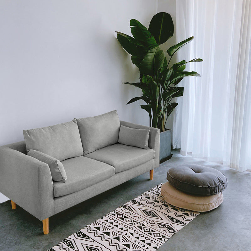 Modern Style Square Armrest Sponge Cushion Multicolor Choice Cloth Art Sofa 49"L x 28"W x 31.5"H Light Gray Clearhalo 'furn' 'furn_sofas' 'Furniture' 'furniture_sofas' 'kitchen' 'kitchen_sofas' 'Living Room Furniture' 'Sofa' 'sofas' 4820269