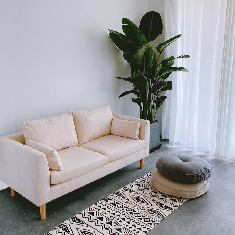 Modern Style Square Armrest Sponge Cushion Multicolor Choice Cloth Art Sofa 49"L x 28"W x 31.5"H Off-White Clearhalo 'furn' 'furn_sofas' 'Furniture' 'furniture_sofas' 'kitchen' 'kitchen_sofas' 'Living Room Furniture' 'Sofa' 'sofas' 4820278