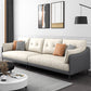 Contemporary Faux Leather Sloped Arm Sofa with Bolster Pillows for Apartment White-Gray Clearhalo 'furn' 'furn_sofas' 'Furniture' 'furniture_sofas' 'kitchen' 'kitchen_sofas' 'Living Room Furniture' 'Sofa' 'sofas' 4820291