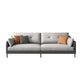 Contemporary Faux Leather Sloped Arm Sofa with Bolster Pillows for Apartment Clearhalo 'furn' 'furn_sofas' 'Furniture' 'furniture_sofas' 'kitchen' 'kitchen_sofas' 'Living Room Furniture' 'Sofa' 'sofas' 4820292