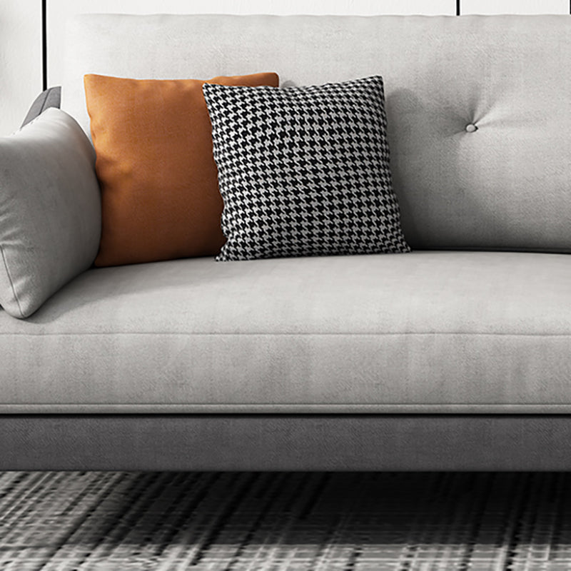 Contemporary Faux Leather Sloped Arm Sofa with Bolster Pillows for Apartment Clearhalo 'furn' 'furn_sofas' 'Furniture' 'furniture_sofas' 'kitchen' 'kitchen_sofas' 'Living Room Furniture' 'Sofa' 'sofas' 4820293