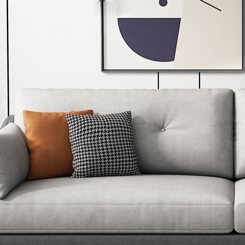 Contemporary Faux Leather Sloped Arm Sofa with Bolster Pillows for Apartment Clearhalo 'furn' 'furn_sofas' 'Furniture' 'furniture_sofas' 'kitchen' 'kitchen_sofas' 'Living Room Furniture' 'Sofa' 'sofas' 4820294