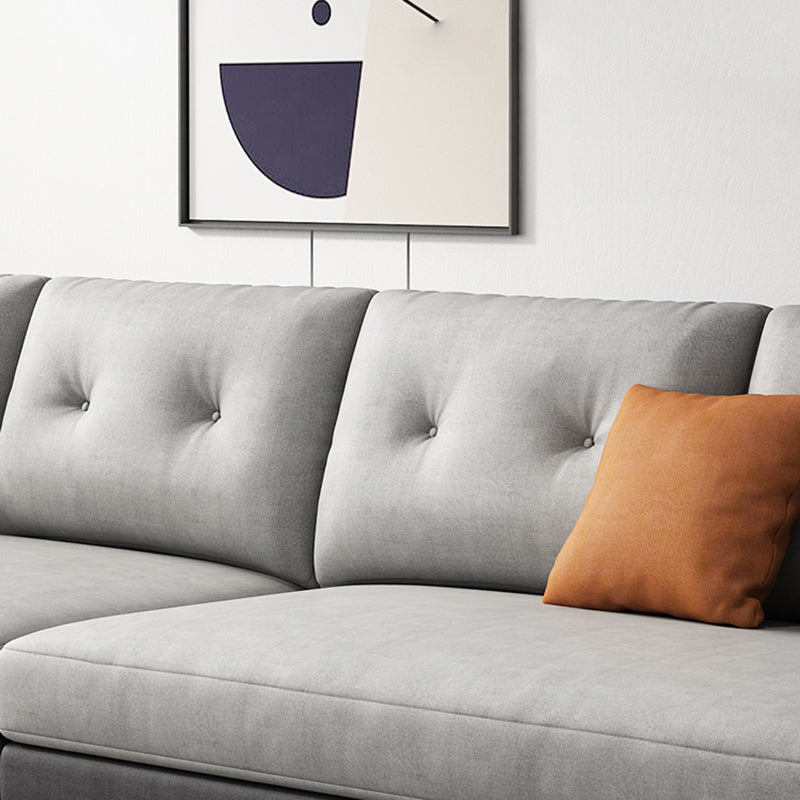 Contemporary Faux Leather Sloped Arm Sofa with Bolster Pillows for Apartment Clearhalo 'furn' 'furn_sofas' 'Furniture' 'furniture_sofas' 'kitchen' 'kitchen_sofas' 'Living Room Furniture' 'Sofa' 'sofas' 4820295