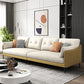 Contemporary Faux Leather Sloped Arm Sofa with Bolster Pillows for Apartment White Yellow Clearhalo 'furn' 'furn_sofas' 'Furniture' 'furniture_sofas' 'kitchen' 'kitchen_sofas' 'Living Room Furniture' 'Sofa' 'sofas' 4820299