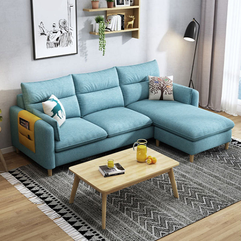 Fabric and Faux Leather Square Arm Settee Furniture with 2 Pillows Clearhalo 'furn' 'furn_sofas' 'Furniture' 'furniture_sofas' 'kitchen' 'kitchen_sofas' 'Living Room Furniture' 'Sofa' 'sofas' 4820319