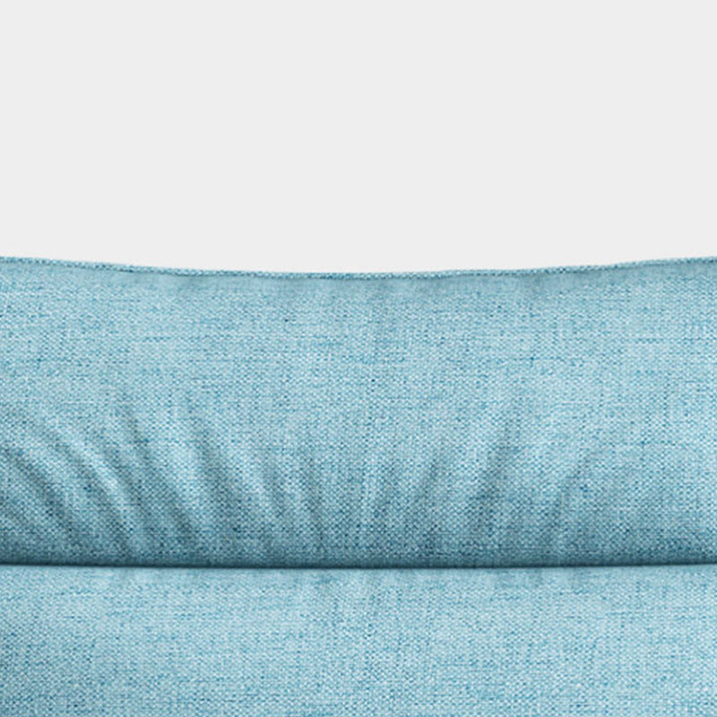 Fabric and Faux Leather Square Arm Settee Furniture with 2 Pillows Clearhalo 'furn' 'furn_sofas' 'Furniture' 'furniture_sofas' 'kitchen' 'kitchen_sofas' 'Living Room Furniture' 'Sofa' 'sofas' 4820323