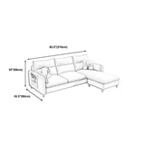 Fabric and Faux Leather Square Arm Settee Furniture with 2 Pillows Clearhalo 'furn' 'furn_sofas' 'Furniture' 'furniture_sofas' 'kitchen' 'kitchen_sofas' 'Living Room Furniture' 'Sofa' 'sofas' 4820328