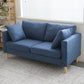 Square Arm Loveseat Polish Finish Sofa for Living Room and Home Dark Blue Clearhalo 'furn' 'furn_sofas' 'Furniture' 'furniture_sofas' 'kitchen' 'kitchen_sofas' 'Living Room Furniture' 'Sofa' 'sofas' 4820333