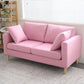 Square Arm Loveseat Polish Finish Sofa for Living Room and Home Pinkish Red Clearhalo 'furn' 'furn_sofas' 'Furniture' 'furniture_sofas' 'kitchen' 'kitchen_sofas' 'Living Room Furniture' 'Sofa' 'sofas' 4820350