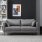 Padded Sponge Seat with Cushioning Back and Imitation Leather Craft Sofa Grey Clearhalo 'Furniture' 'furniture_sofas' 'kitchen' 'kitchen_sofas' 'Living Room Furniture' 'Sofa' 'sofas' 4820361