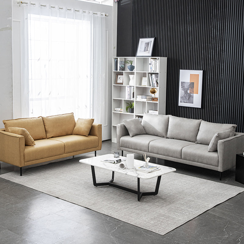 Padded Sponge Seat with Cushioning Back and Imitation Leather Craft Sofa Clearhalo 'Furniture' 'furniture_sofas' 'kitchen' 'kitchen_sofas' 'Living Room Furniture' 'Sofa' 'sofas' 4820362