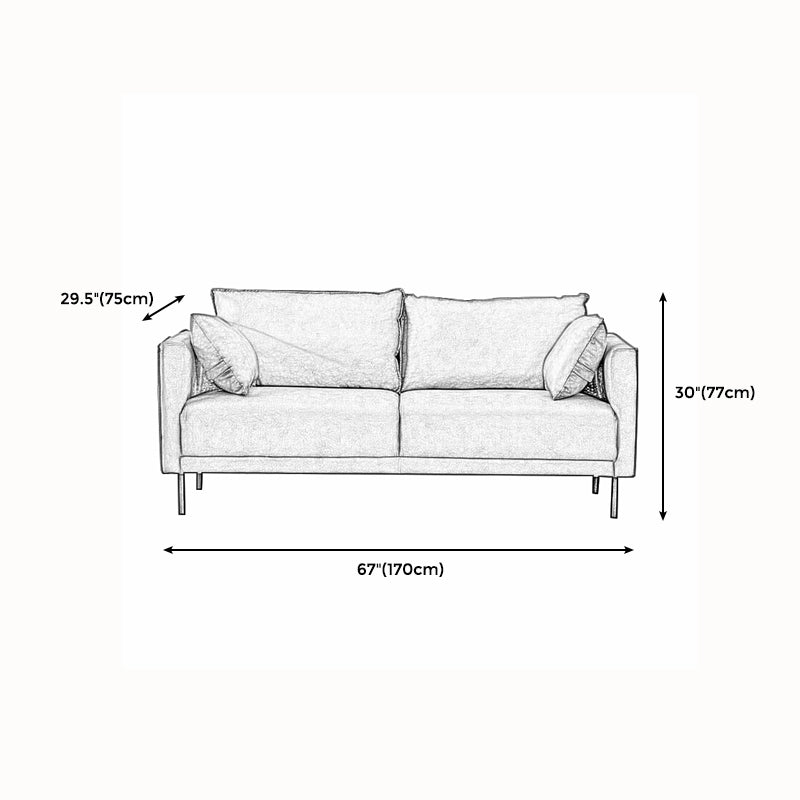 Padded Sponge Seat with Cushioning Back and Imitation Leather Craft Sofa Clearhalo 'Furniture' 'furniture_sofas' 'kitchen' 'kitchen_sofas' 'Living Room Furniture' 'Sofa' 'sofas' 4820372