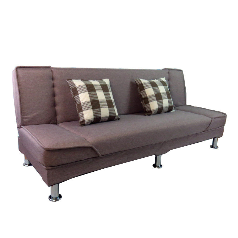 Linen Convertible Sleeper Sofa Sewn Pillow Back Armless Sofa Clearhalo 'Furniture' 'furniture_sofas' 'kitchen' 'kitchen_sofas' 'Living Room Furniture' 'Sofa' 'sofas' 4820380