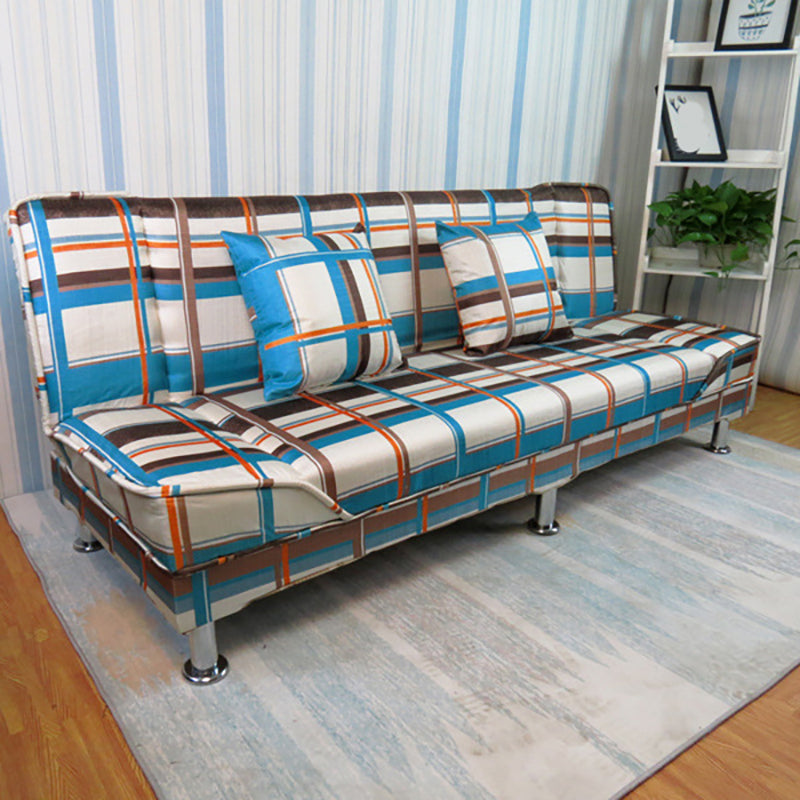 Linen Convertible Sleeper Sofa Sewn Pillow Back Armless Sofa Multi-Color Clearhalo 'Furniture' 'furniture_sofas' 'kitchen' 'kitchen_sofas' 'Living Room Furniture' 'Sofa' 'sofas' 4820384