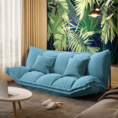 Contemporary Tight Back Convertible Sleeper Sofa Fabric Armless Solid Color Sofa Light Blue Clearhalo 'furn' 'furn_sofas' 'Furniture' 'furniture_sofas' 'kitchen' 'kitchen_sofas' 'Living Room Furniture' 'Sofa' 'sofas' 4820410