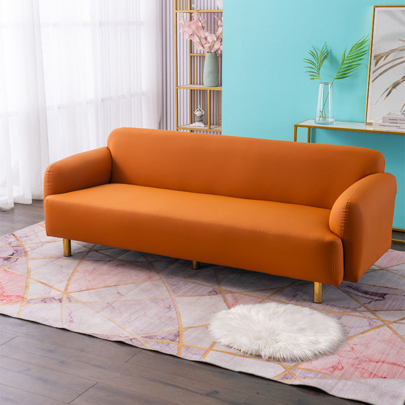 Cushioned Backrest Sponge Cushioned Upholstery Orange/orange/smoky Grey/off-white Sofa Clearhalo 'Furniture' 'furniture_sofas' 'kitchen' 'kitchen_sofas' 'Living Room Furniture' 'Sofa' 'sofas' 4820427