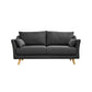 Loose Back Sloped Arm Sofa Nordic 30.7" H Linen Slipcovered Sofa Dark Gray Clearhalo 'Furniture' 'furniture_sofas' 'kitchen' 'kitchen_sofas' 'Living Room Furniture' 'Sofa' 'sofas' 4820445
