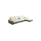 70"D Sectionals Faux Leather/Linen Sofa with Reversible Chaise and Storage for Living Room White-Green Clearhalo 'furn' 'furn_sectionals' 'Furniture' 'furniture_sectionals' 'kitchen' 'kitchen_sectionals' 'Living Room Furniture' 'Sectionals' 4820460