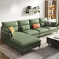 Faux Leather Sloped Arms Sectional with Pillowed Back Cushions for Living Room Green Clearhalo 'furn' 'furn_sectionals' 'Furniture' 'furniture_sectionals' 'kitchen' 'kitchen_sectionals' 'Living Room Furniture' 'Sectionals' 4820793