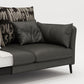 Faux Leather Sloped Arms Sectional with Pillowed Back Cushions for Living Room Clearhalo 'furn' 'furn_sectionals' 'Furniture' 'furniture_sectionals' 'kitchen' 'kitchen_sectionals' 'Living Room Furniture' 'Sectionals' 4820807