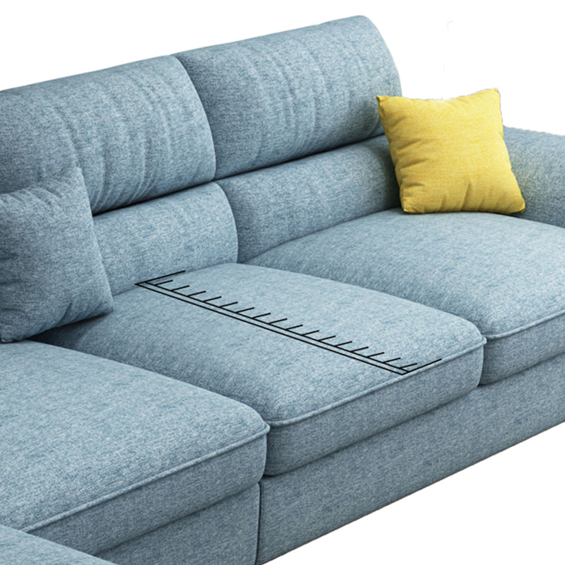 137.8"L x 70.87"W x 37.4"H Removable Cushions Sectionals in Khaki/Blue/Gray Clearhalo 'furn' 'furn_sectionals' 'Furniture' 'furniture_sectionals' 'kitchen' 'kitchen_sectionals' 'Living Room Furniture' 'Sectionals' 4820829