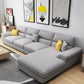 137.8"L x 70.87"W x 37.4"H Upholstered Pillow Top Arm Sectionals Grey Cotton Blend Clearhalo 'furn' 'furn_sectionals' 'Furniture' 'furniture_sectionals' 'kitchen' 'kitchen_sectionals' 'Living Room Furniture' 'Sectionals' 4820838