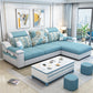 Sloped Arms Pillowed Back Cushions Storage Sectional Sofa with Chaise Light Blue Clearhalo 'furn' 'furn_sectionals' 'Furniture' 'furniture_sectionals' 'kitchen' 'kitchen_sectionals' 'Living Room Furniture' 'Sectionals' 4820867