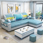 Sloped Arms Pillowed Back Cushions Storage Sectional Sofa with Chaise Blue Clearhalo 'furn' 'furn_sectionals' 'Furniture' 'furniture_sectionals' 'kitchen' 'kitchen_sectionals' 'Living Room Furniture' 'Sectionals' 4820869