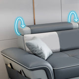 82.68" W √ó 57.09" D √ó 35.43" H High Back Pillow Top Arm Sectional with Slipcovere Clearhalo 'furn' 'furn_sectionals' 'Furniture' 'furniture_sectionals' 'kitchen' 'kitchen_sectionals' 'Living Room Furniture' 'Sectionals' 4820881