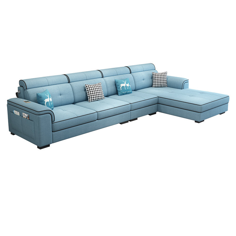 133.07" L x 70.86" W x 35.43" H Pillow Top Arm Sectional with Pillowed Back Cushions Clearhalo 'furn' 'furn_sectionals' 'Furniture' 'furniture_sectionals' 'kitchen' 'kitchen_sectionals' 'Living Room Furniture' 'Sectionals' 4820901