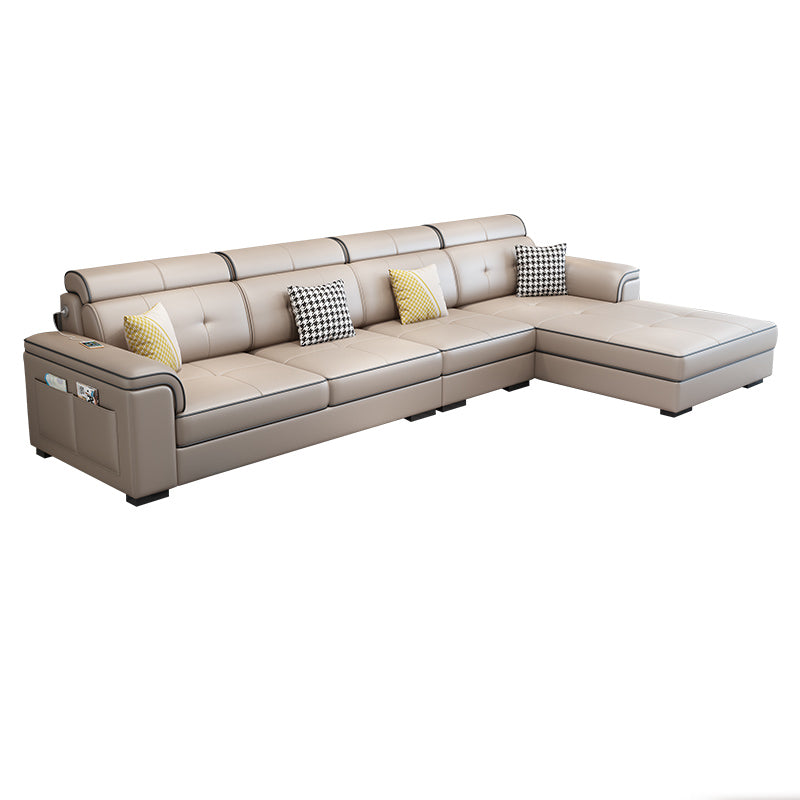 133.07" L x 70.86" W x 35.43" H Pillow Top Arm Sectional with Pillowed Back Cushions Clearhalo 'furn' 'furn_sectionals' 'Furniture' 'furniture_sectionals' 'kitchen' 'kitchen_sectionals' 'Living Room Furniture' 'Sectionals' 4820902