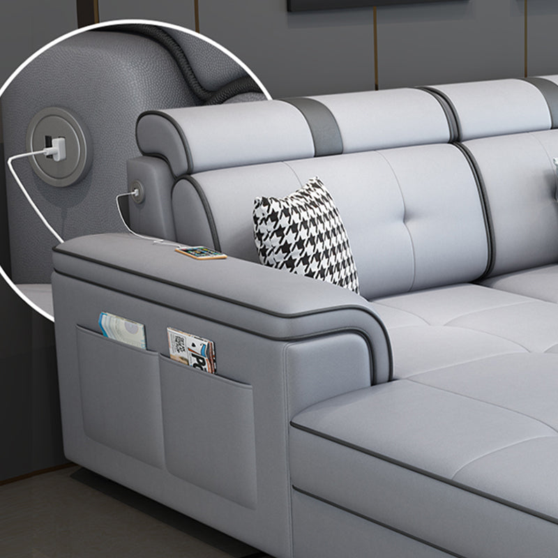 133.07" L x 70.86" W x 35.43" H Pillow Top Arm Sectional with Pillowed Back Cushions Clearhalo 'furn' 'furn_sectionals' 'Furniture' 'furniture_sectionals' 'kitchen' 'kitchen_sectionals' 'Living Room Furniture' 'Sectionals' 4820904