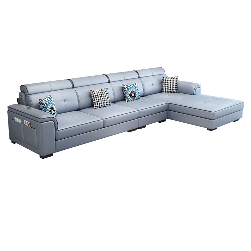 133.07" L x 70.86" W x 35.43" H Pillow Top Arm Sectional with Pillowed Back Cushions Clearhalo 'furn' 'furn_sectionals' 'Furniture' 'furniture_sectionals' 'kitchen' 'kitchen_sectionals' 'Living Room Furniture' 'Sectionals' 4820910