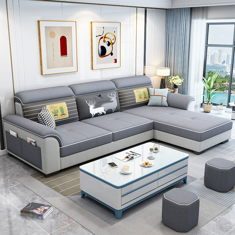 3-Seater L-Shape Right Hand Facing Storage Sectional Sofa with Chaise Dark Gray Clearhalo 'furn' 'furn_sectionals' 'Furniture' 'furniture_sectionals' 'kitchen' 'kitchen_sectionals' 'Living Room Furniture' 'Sectionals' 4820924