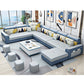 6-Seater Pillowed Back Cushions Square Arm Sectional Sofa for Living Room Blue White Clearhalo 'furn' 'furn_sectionals' 'Furniture' 'furniture_sectionals' 'kitchen' 'kitchen_sectionals' 'Living Room Furniture' 'Sectionals' 4821016