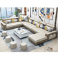 6-Seater Pillowed Back Cushions Square Arm Sectional Sofa for Living Room Coffee White Clearhalo 'furn' 'furn_sectionals' 'Furniture' 'furniture_sectionals' 'kitchen' 'kitchen_sectionals' 'Living Room Furniture' 'Sectionals' 4821018