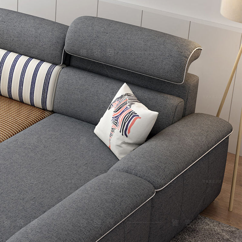 Grey Contemporary Stain-Resistant Living Room L-Shape Right Hand Facing Sofa Clearhalo 'furn' 'furn_sectionals' 'Furniture' 'furniture_sectionals' 'kitchen' 'kitchen_sectionals' 'Living Room Furniture' 'Sectionals' 4821041