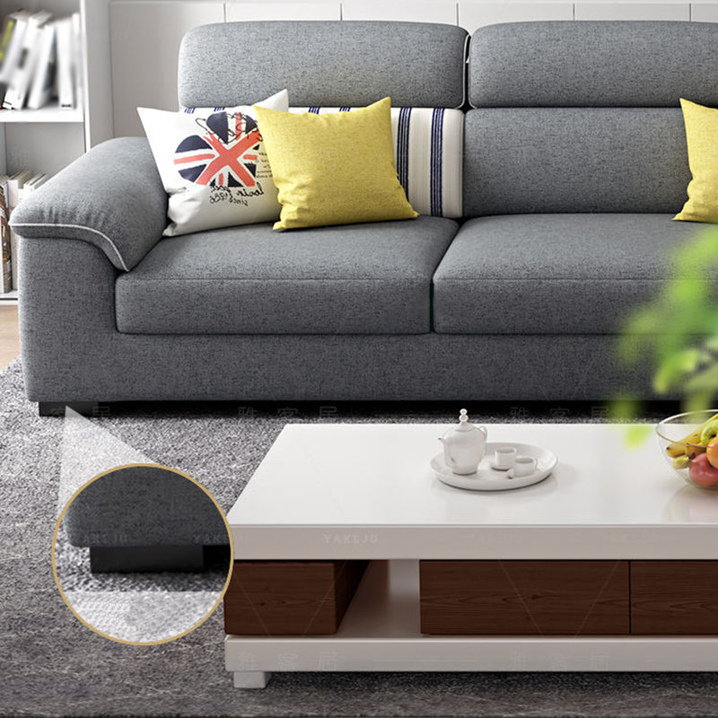 Grey Contemporary Stain-Resistant Living Room L-Shape Right Hand Facing Sofa Clearhalo 'furn' 'furn_sectionals' 'Furniture' 'furniture_sectionals' 'kitchen' 'kitchen_sectionals' 'Living Room Furniture' 'Sectionals' 4821042