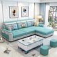 Square Arm L-Shape Right Hand Facing Sectional Sofa with Chaise Mint Green Clearhalo 'furn' 'furn_sectionals' 'Furniture' 'furniture_sectionals' 'kitchen' 'kitchen_sectionals' 'Living Room Furniture' 'Sectionals' 4821056