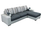 3-Seater Square Arm Pillowed Back Cushions Sectional Sofa with Chaise Dark Gray Clearhalo 'furn' 'furn_sectionals' 'Furniture' 'furniture_sectionals' 'kitchen' 'kitchen_sectionals' 'Living Room Furniture' 'Sectionals' 4821076