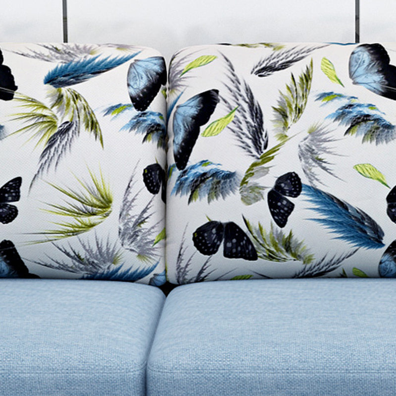 3-Seater Square Arm Pillowed Back Cushions Sectional Sofa with Chaise Clearhalo 'furn' 'furn_sectionals' 'Furniture' 'furniture_sectionals' 'kitchen' 'kitchen_sectionals' 'Living Room Furniture' 'Sectionals' 4821079